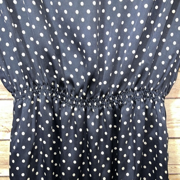 ⭐️ Womens YARGICI Navy polka dot Satin Cocktail Dress F2 - Picture 5 of 6